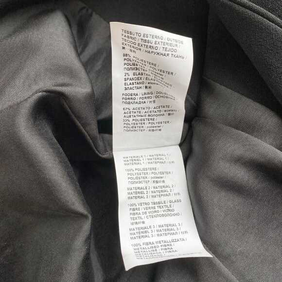 PINKO BLACK NOTCHED LAPEL SINGLE BREASTED ASYMMETRICAL BLAZER - 6 - Picture 10 of 10